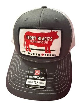 New Terry Black's Barbecue Richardson Trucker Hat - Gray with Red Patch